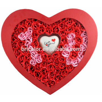 Good quality Cheap price Beautiful design Soap flower with Heart shape plastic box